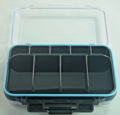 2 Sided Clear Ice/Trout Fishing Jig Box Waterproof Compartments Organizer-Large - Image 1 of 4