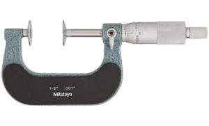 1-2" DISC MICROMETER .001" GRAD MITUTOYO #123-126 - Picture 1 of 7