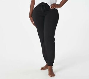 Cuddl Duds Comfortwear Petite Length Jogger Pants - Black (PXS)