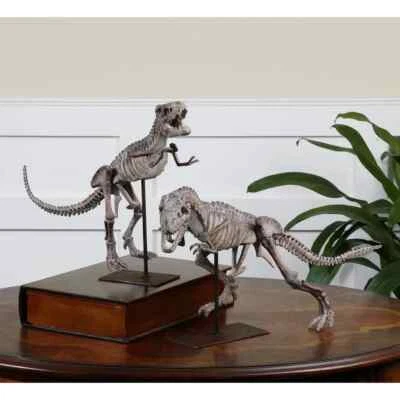 Las mejores estatuillas T-Rex de poliresina con caoba oscura - Juego de 2 - 21x14x6, 24x14x9 Foto 1 de 4