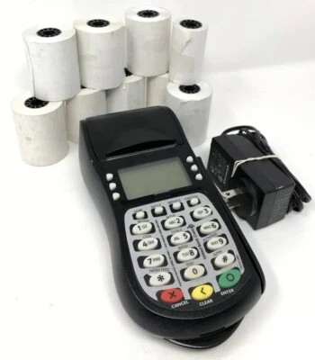 Hypercom Model T4205 Credit Card Process Machine w/Power Adapter & 8 Rolls Paper - Image 1 of 4