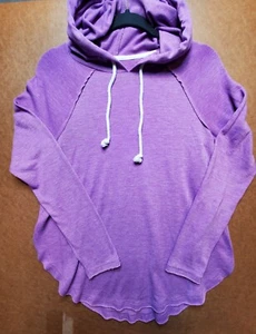 Mossimo Womens Pullover Hoodie XS Purple Long Sleeve Light Weight Split Side Hem - Picture 1 of 9