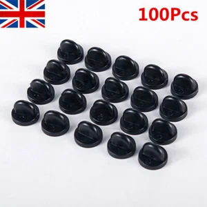 100Pcs  Clutch Rubber Pin Backs Keepers Replacement Uniform Badge Comfort Fit - Picture 1 of 11