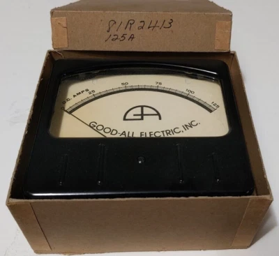 Meter 0-125 D.C. Amp Range GOOD-ALL Mechanical Electric Vintage - Image 1 of 4