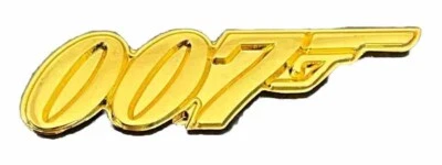 JAMES BOND PIN BADGE 007 GOLD SOUVENIR COS PLAY FREE UK 48HR TRACKED POST