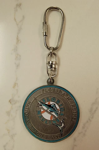 Vintage Florida Marlins Pewter Keychain Cover