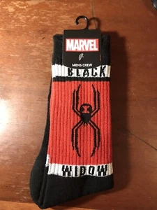 Marvel Black Widow schwarz und rot Crew-Socken neu/mit Etikett Bioworld 8-12 - Bild 1 von 3
