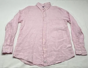Vineyard Vines Slim Fit Murray Linen Button Shirt Pink White Striped Men's L - Picture 1 of 7