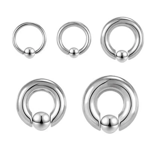Big Size Internally Threaded Nose Ring Stainless Steel Captive Bead Ring Jewelry - Picture 1 of 15