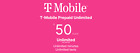 T-Mobile $50 Prepaid Unlimited Data including Talk and Text, for 30 days