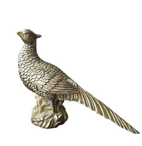 New Dull Gold Pheasant Centerpiece Fall Thanksgiving 9” Tall  - Picture 1 of 5