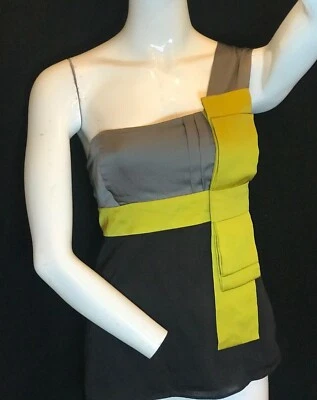 TED BAKER Women's 100% Silk Sleeveless One Shoulder Sash Top UK 8 Ted 1 - Image 1 of 4