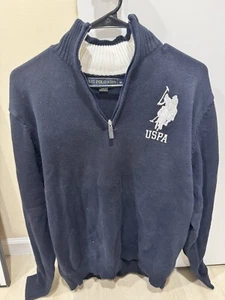 Men’s M Polo Half Zip Sweatshirt  - Picture 1 of 2