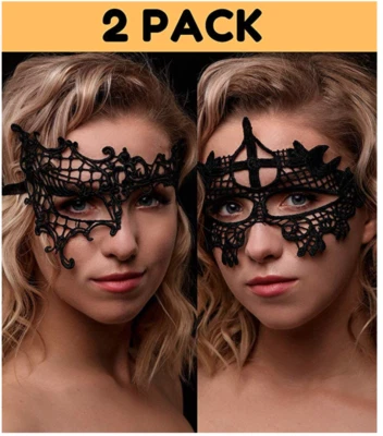 Venetian Mask Lace for Woman Men -Masks Masquerade Ball for +Hand Fan Fancy Ball - Image 1 of 4