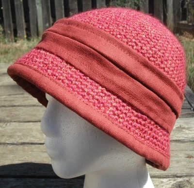 One of a Kind Girls' Dark Red Crocheted Cloche Hat - Handmade by Michaela - Image 1 of 4