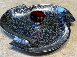 Glo-Hill Chrome And Bakelite Ashtray Rare Made In Canada - Picture 1 of 6