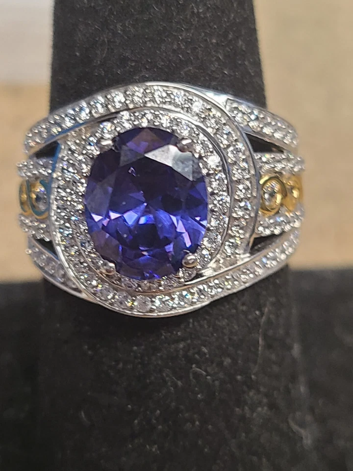 Charles Winston For Bella Luce Blue And White Cubic Zirconia Rhodium Over Silver - Image 1 of 3