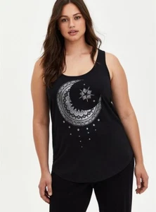 Torrid Tank Moon Mandala Top Negro Nuevo Con Etiquetas Nuevo 2X - Imagen 1 de 3