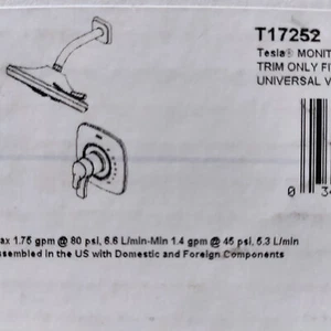 Delta T17252 Tesla Monitor 17 Series H2Okinetic Shower Trim in Chrome - Imagen 1 de 2
