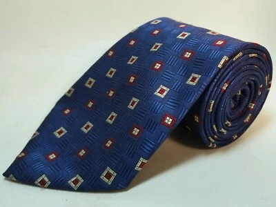 Vintage Ketch Mens Tie Geometric Pattern Polyester Blue 57L x 4W Inches - Изображение 1 из 4