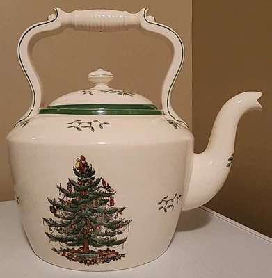 Rare Vintage Spode Christmas Tree Large 20 Cup Tea / Coffee Kettle With Lid - Image 1 of 4