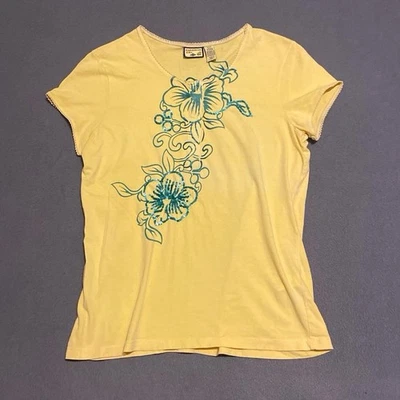 Lindo top floral vintage amarillo y azul para mujer Foto 1 de 4