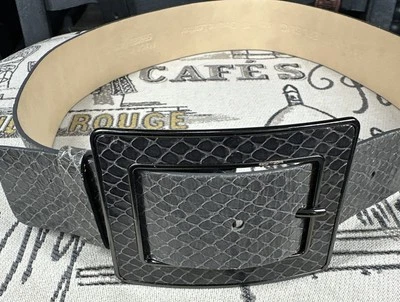 Женский широкий лакированный кожаный ремень из змеиной кожи Banana Republic XS сделано в Италии - Изображение 1 из 4