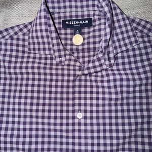 Mizzen Main Lexcorp Gingham Button Up Shirt Men's S Purple Long Sleeve - Picture 1 of 6