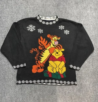 Suéter de Navidad Winnie The Pooh de Colección para Mujer Mediano Tigger Años 90 Y2K Copo de Nieve Foto 1 de 4