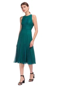 Whistles Green Lace Pleat Dress Size 16 RRP £199 Party Evening Occasion - Picture 1 of 11