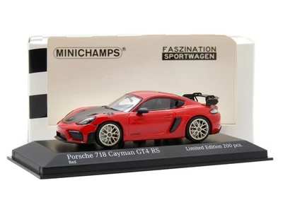 1/43 Porsche 718 Cayman GT4 RS Red/Neodyme Wheels Minichamps Model 413 069716 - Image 1 of 4