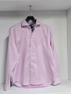 Egara Long Sleeve Button Down Dress Shirt Non Iron Men's Size XL Plaid Pink - Picture 1 of 2