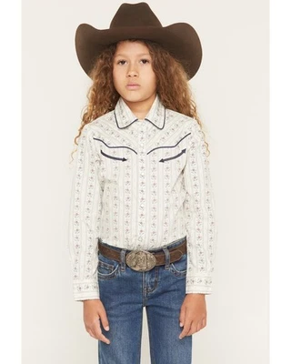 Ely Walker Girls' Wallpaper Floral Long Sleeve Pearl Snap Western Shirt - - Image 1 of 4