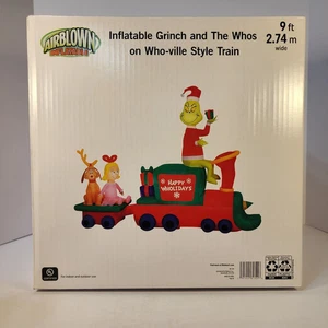 Grinch And The Whos Who-ville Train 9ft Wide Christmas Inflatable Gemmy - Picture 1 of 2