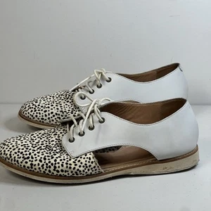 ROLLIE Sidecut Leopard Pony Hair Flats Womens Size 39 Casual - Picture 1 of 15
