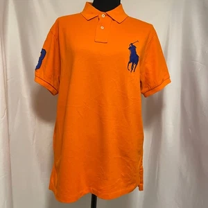 Polo Ralph Lauren Polo shirt BIG LOGO # 3 Orange Custom Fit - Picture 1 of 6
