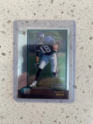 Tarjeta de novato Bowman Chrome Randy Moss #182 (RC) 1998 Foto 1 de 2