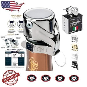 Hochwertiger Champagner Stopfen - WAF patentiertes italienisches Design - blasendicht verschlossen - Bild 1 von 8