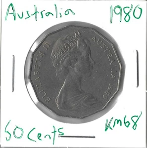 Moneda Australia 50 Céntimos 1980 KM68 - Imagen 1 de 4