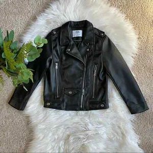 Zara Girls Size 7 Faux Leather Moto Jacket - Picture 1 of 3