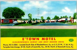 Postcard Kentucky Elizabethtown KY E'Town Motel - Picture 1 of 2