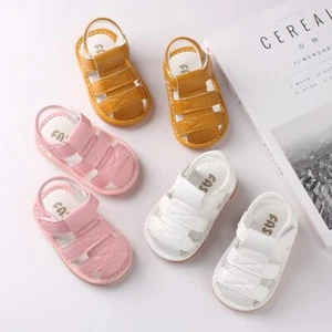 Summer Baby Shoes Girls Boys Soft Sole Closed Toe Sandals Toddlers Newborn - Picture 1 of 15