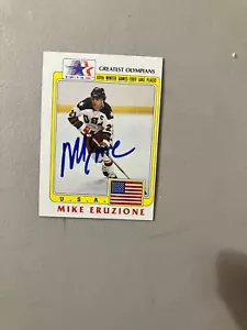 Mike Eruzione AUTOGRAPHED 1983 GREATEST OLYMPIANS HOCKEY CARD SIGNED TEAM USA - Picture 1 of 1