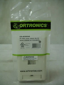 Ortronics OR-40300549, TracJack Faceplate, Fog White, 1 Port New / Sealed - Picture 1 of 4