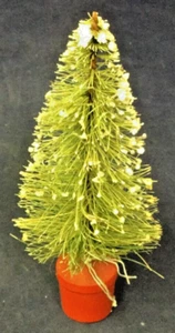 1950's Vintage Green Brush Tree on Red Wood Base from Germany 7" High - Picture 1 of 5