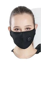 USA seller Washable BLACKProtective FACE MASK w/ 2 Filter Layer PM2.5 Cover - Picture 1 of 5