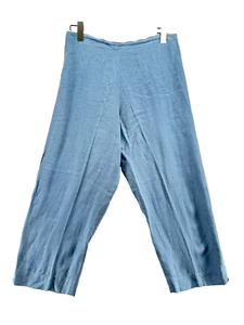 Bryn Walker Pants Womens Medium Blue Copped Linen Flat Front - Picture 1 of 7