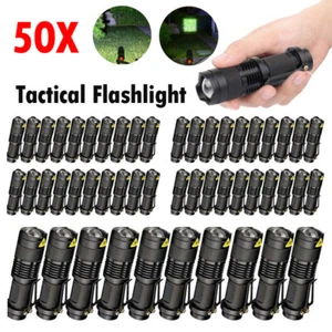 1-50PC Tactical Flashlight LED Torch Mini Light Clip Super Bright Handheld Light - Picture 1 of 12