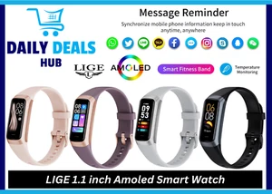 Smart Watch for Women 1.1'' Slim Waterproof Bluetooth Smartwatch | Fitness Track - Picture 1 of 11