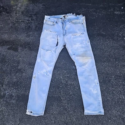 Levis 511 Distressed Denim Jeans Size 34 X 30 By Me DOZAL - Image 1 of 4